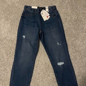 Judy Blue Dark Blue Distressed Skinny Jeans